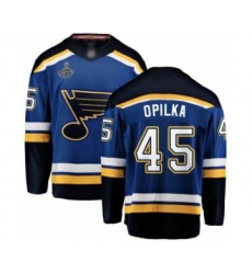 Youth St. Louis Blues #45 Luke Opilka Fanatics Branded Royal Blue Home Breakaway 2019 Stanley Cup Champions Hockey Jersey