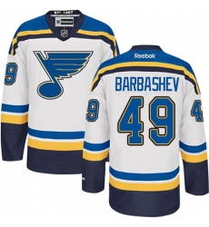 Youth Reebok St. Louis Blues #49 Ivan Barbashev Authentic White Away NHL Jersey