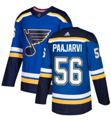Youth Adidas St. Louis Blues #56 Magnus Paajarvi Authentic Royal Blue Home NHL Jersey
