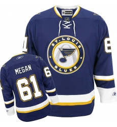 Youth Reebok St. Louis Blues #61 Wade Megan Premier Navy Blue Third NHL Jersey