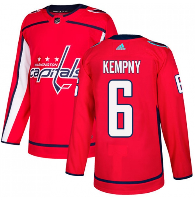 Men's Adidas Washington Capitals #6 Michal Kempny Authentic Red Home NHL Jersey