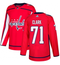 Men's Adidas Washington Capitals #71 Kody Clark Authentic Red Home NHL Jersey