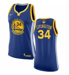 Women's Nike Golden State Warriors #34 Shaun Livingston Swingman Royal Blue Road 2018 NBA Finals Bound NBA Jersey - Icon Edition