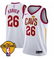 Youth Nike Cleveland Cavaliers #26 Kyle Korver Authentic White 2018 NBA Finals Bound NBA Jersey - Association Edition