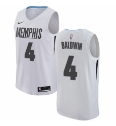 Women's Nike Memphis Grizzlies #4 Wade Baldwin Swingman White NBA Jersey - City Edition