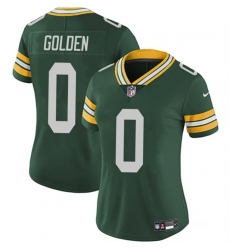 Women's Green Bay Packers #0 Matthew Golden Green 2025 Draft Vapor Untouchable Limited Stitched Football Jersey(Run Small)