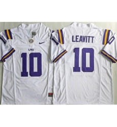 Men's LSU Tigers #10 Sam Leavitt White 2026 F.U.S.E. Stitched Jersey