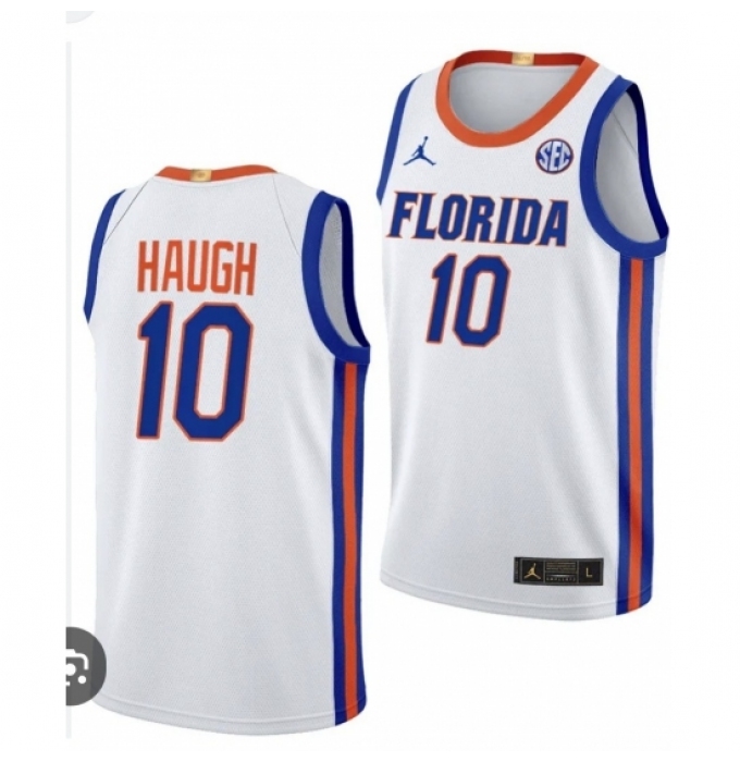 Men's Florida Gators #10 Thomas Haugh White Limited College Basketball Jersey
