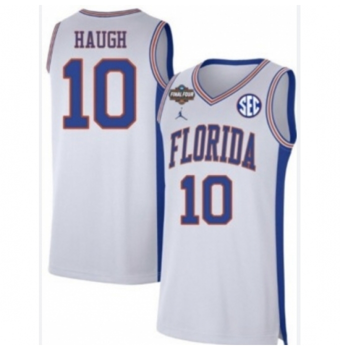 Men's Florida Gators #10 Thomas Haugh White Stitched College Basketball Jersey