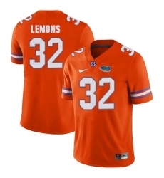 Men's Florida Gators #32 Adarius Lemons Football Orange Player Performance Jersey