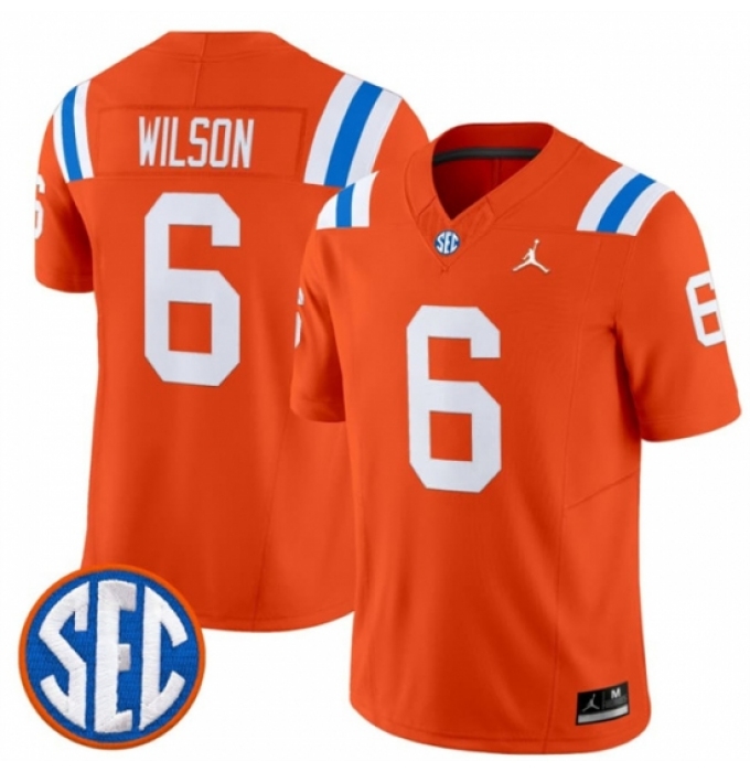 Men's Florida Gators #6 Dallas Wilson Orange 1960s Throwback F U S E Vapor Limited Stitched Football Jersey
