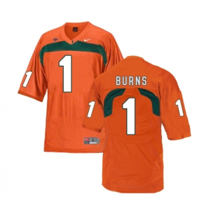 Miami Hurricanes 1 Artie Burns Orange College Football Jersey