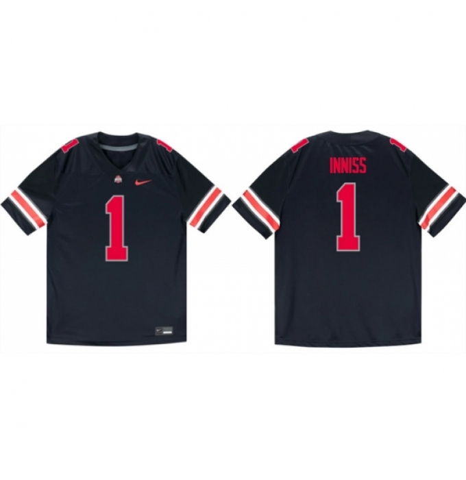 Men's Ohio State Buckeyes #1 Brandon Inniss Black Stitched Jersey