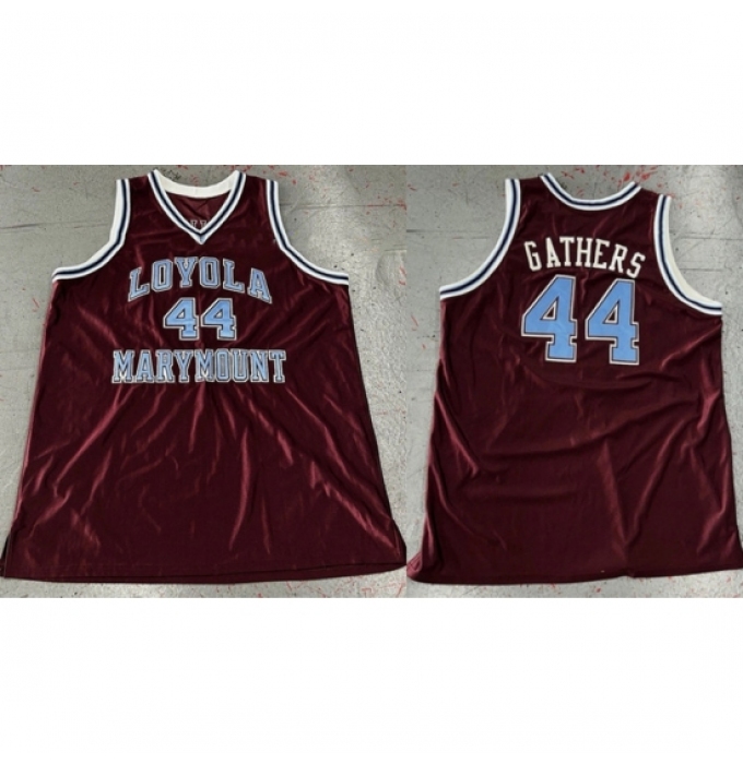Men's Loyola Marymount University #44 Hank Gathers Burgundy Stitched Basketball Jersey