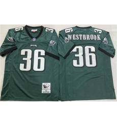 Men's Philadelphia Eagles #36 Brian Westbrook Green Throwback Football Stitched Jersey