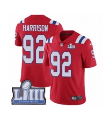 Men's Nike New England Patriots #92 James Harrison Red Alternate Vapor Untouchable Limited Player Super Bowl LIII Bound NFL Jersey