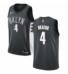 Men's Nike Brooklyn Nets #4 Jahlil Okafor Authentic Gray NBA Jersey Statement Edition