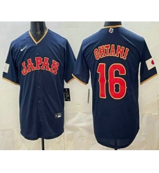 Men's Japan #16 Shohei Ohtani Navy 2026 World Baseball Classic Cool Base Jersey
