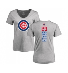 Baseball Women's Chicago Cubs #29 Brad Brach Ash Backer T-Shirt