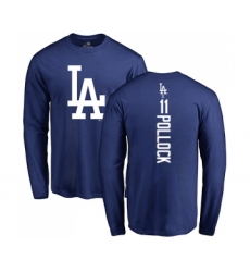 Baseball Los Angeles Dodgers #11 A. J. Pollock Royal Blue Backer Long Sleeve T-Shirt