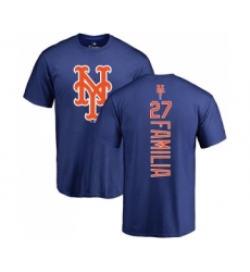 MLB Nike New York Mets #27 Jeurys Familia Royal Blue Backer T-Shirt