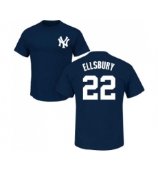 MLB Nike New York Yankees #22 Jacoby Ellsbury Navy Blue Name & Number T-Shirt