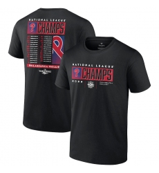 Men's Philadelphia Phillies Fanatics Branded Black 2022 National League Champions Roster T-Shirt