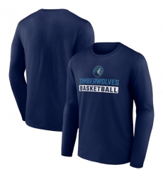 Men's Minnesota Timberwolves Navy Let's Go Long Sleeve T-Shirt