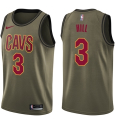 Men's Nike Cleveland Cavaliers #3 George Hill Swingman Green Salute to Service NBA Jersey