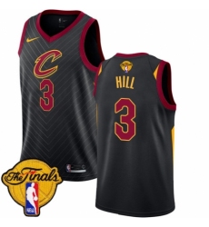Women's Nike Cleveland Cavaliers #3 George Hill Authentic Black 2018 NBA Finals Bound NBA Jersey Statement Edition