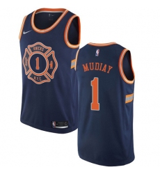 Youth Nike New York Knicks #1 Emmanuel Mudiay Swingman Navy Blue NBA Jersey - City Edition