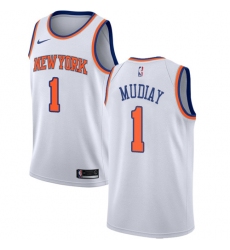 Youth Nike New York Knicks #1 Emmanuel Mudiay Swingman White NBA Jersey - Association Edition