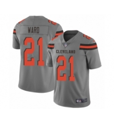 Youth Cleveland Browns #21 Denzel Ward Limited Gray Inverted Legend Football Jersey