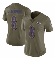 Women's Nike Baltimore Ravens #8 Lamar Jackson Limited Olive 2017 Salute to Service NFL Jersey Women's Nike Baltimore Ravens #8 Lamar Jackson Limited Olive 2017 Salute to Service NFL Jersey