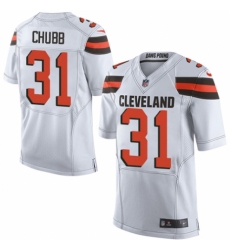 Men's Nike Cleveland Browns #31 Nick Chubb Elite White NFL Jersey