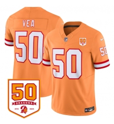 Men's Tampa Bay Buccaneers #50 Vita Vea Orange 2025 F.U.S.E. 50th Anniversary Vapor Untouchable Limited Football Stitched Jersey