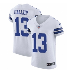 Men's Nike Dallas Cowboys #13 Michael Gallup White Vapor Untouchable Elite Player NFL Jersey
