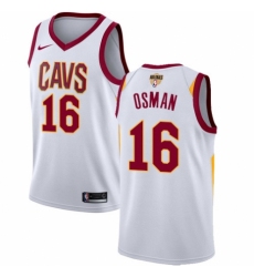 Men's Nike Cleveland Cavaliers #16 Cedi Osman Authentic White 2018 NBA Finals Bound NBA Jersey - Association Edition
