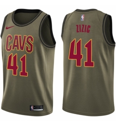 Men's Nike Cleveland Cavaliers #41 Ante Zizic Swingman Green Salute to Service NBA Jersey