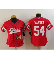 Women's San Francisco 49ers #54 Fred Warner Red Mexico Cool Base Stitched Baseball Jerseys