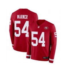 Youth San Francisco 49ers #54 Fred Warner Limited Red Therma Long Sleeve Football Jersey