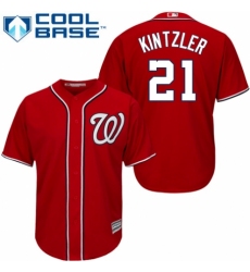 Youth Majestic Washington Nationals #21 Brandon Kintzler Replica Red Alternate 1 Cool Base MLB Jersey