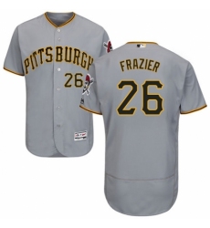 Men's Majestic Pittsburgh Pirates #26 Adam Frazier Grey Road Flex Base Authentic Collection MLB Jersey