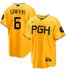 Men's Pittsburgh Pirates #6 Konnor Griffin Yellow City Connect Limited NIKE Jersey