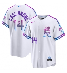 Men's Kansas City Royals #14 Jac Caglianone White 2026 City Connect Stadium Stitched Baseball Jersey