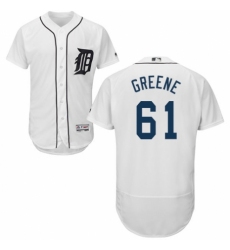 Men's Majestic Detroit Tigers #61 Shane Greene White Home Flex Base Authentic Collection MLB Jersey