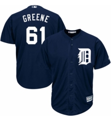 Youth Majestic Detroit Tigers #61 Shane Greene Replica Navy Blue Alternate Cool Base MLB Jersey