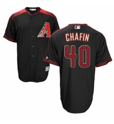 Men's Majestic Arizona Diamondbacks #40 Andrew Chafin Replica Black/Brick Alternate Home Cool Base MLB Jersey
