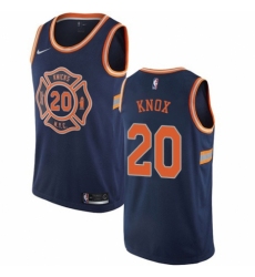 Men's Nike New York Knicks #20 Kevin Knox Swingman Navy Blue NBA Jersey - City Edition