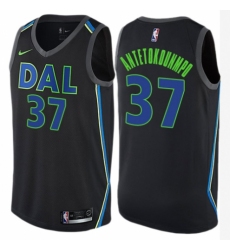 Youth Nike Dallas Mavericks #37 Kostas Antetokounmpo Swingman Black NBA Jersey - City Edition